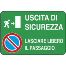 segnale uscita sicurezza lasciare libero passaggio